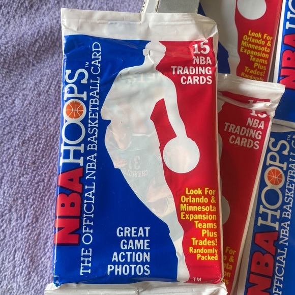 1989 NBA Hoops Basketball Cards,Unopened Packs 4packs for $22 - 15 cards in pack - Picture 1 of 5